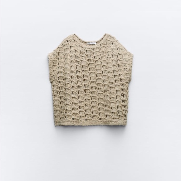 ZARA OPENWORK KNIT CAPE - Picture 11 of 11